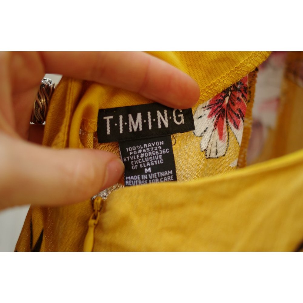 Timing Mustard Floral Open-Back Maxi Dress - Picture 3 of 4